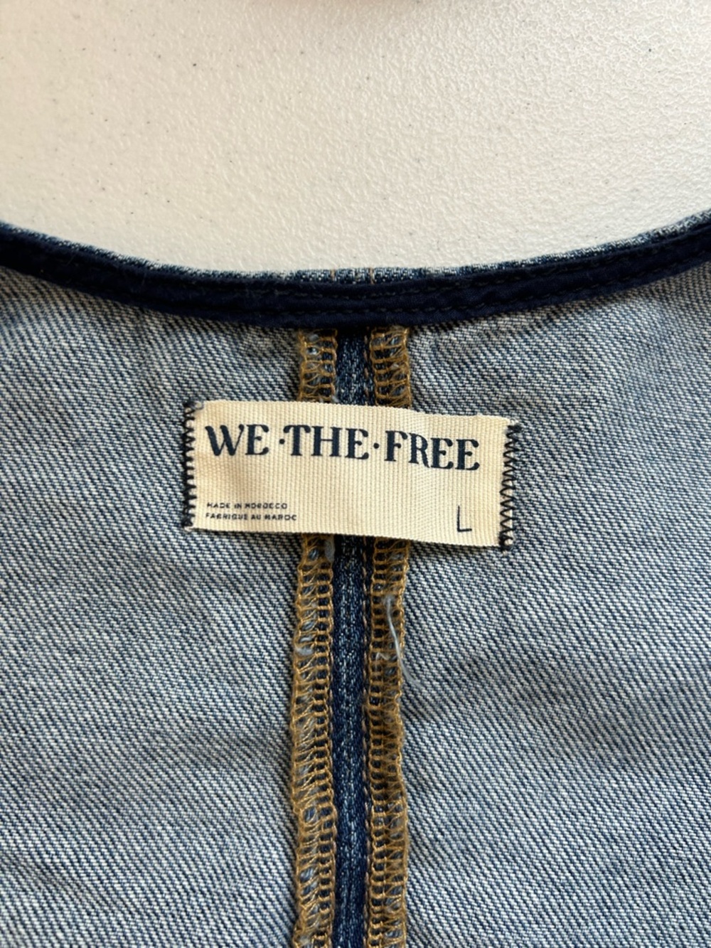 NWT Free People We The Free Highroller Shortall, blue denim, size large - Picture 8 of 8